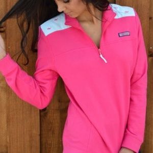 Vineyard Vines Hot Pink Quarter Zip